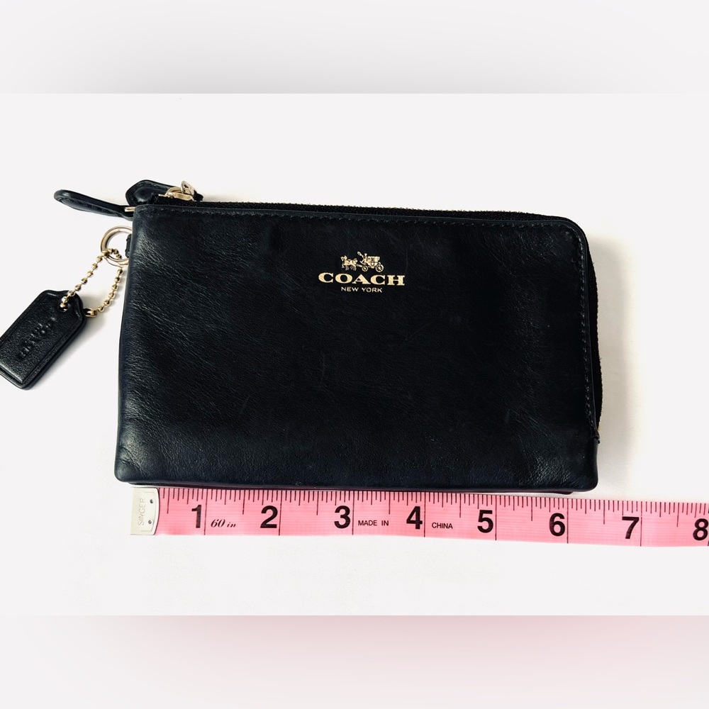 Coach Black Leather Zip Pouch - Picture 10 of 12
